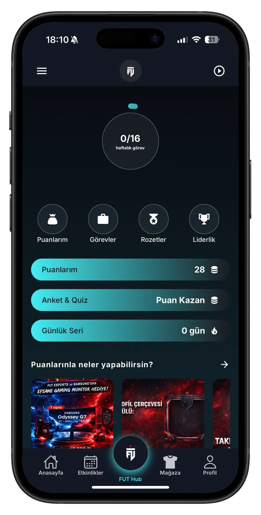 Fenerbahçe FanOS client app screen