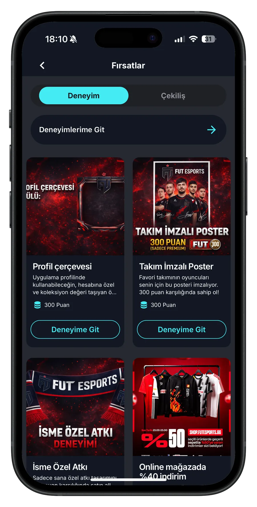 Fenerbahçe FanOS client app screen