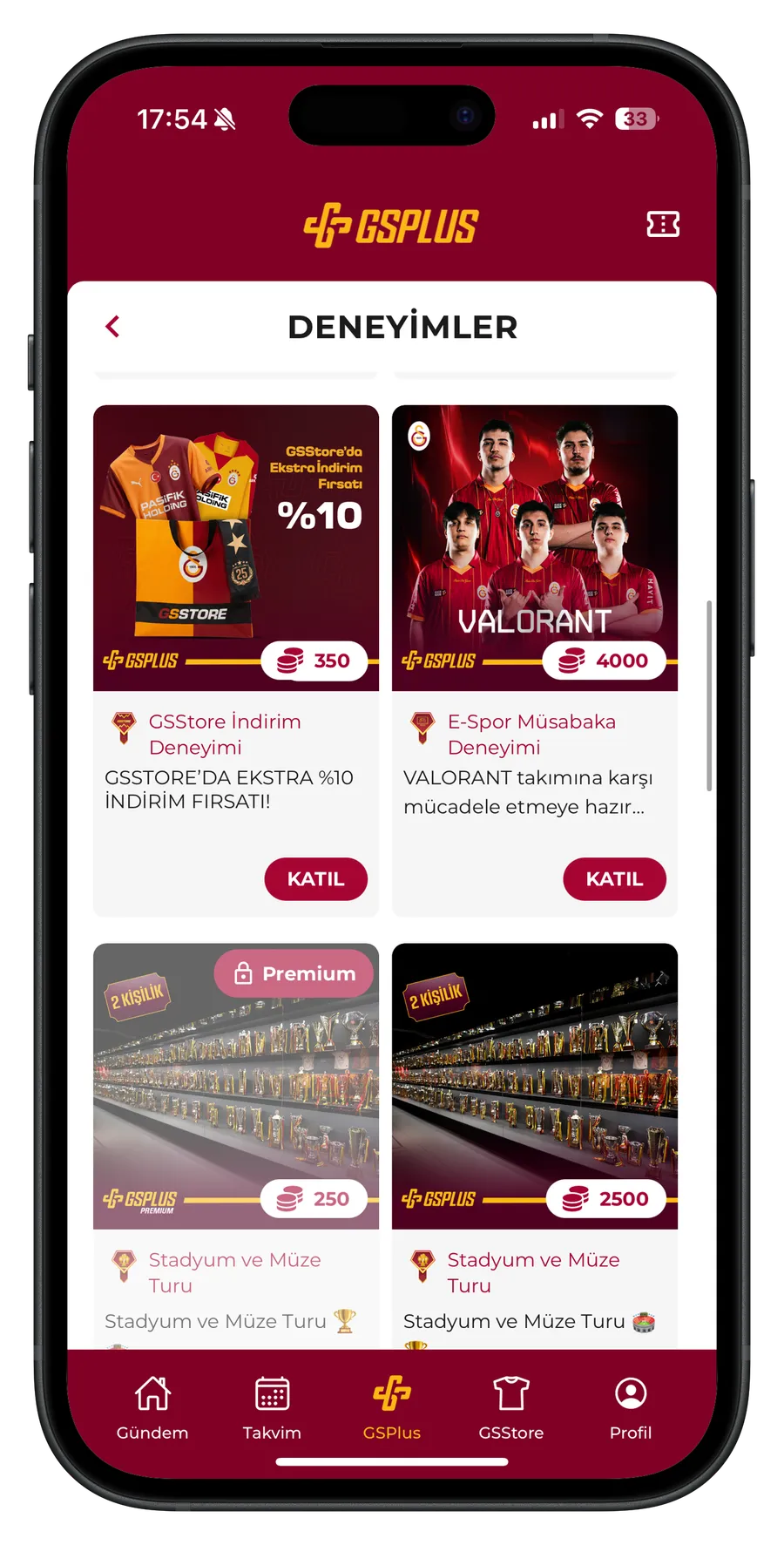 Galatasaray FanOS client app screen