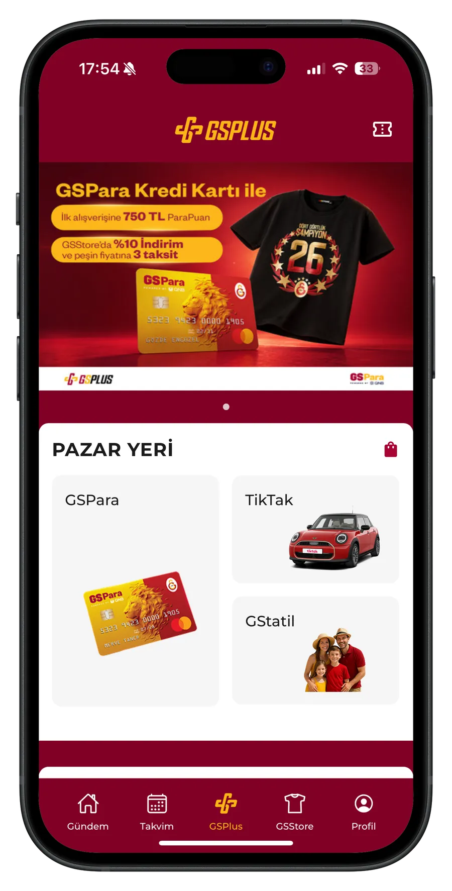 Galatasaray FanOS client app screen